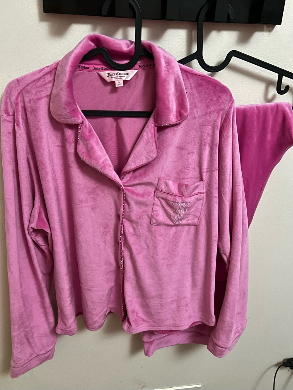 Juicy Couture Hot Pink Velour Pajama Set